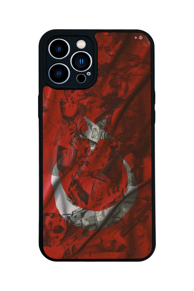 iPhone 12 Pro Max Uyumlu Türk Bayragi Tasarımlı Glossy Premium Kılıf