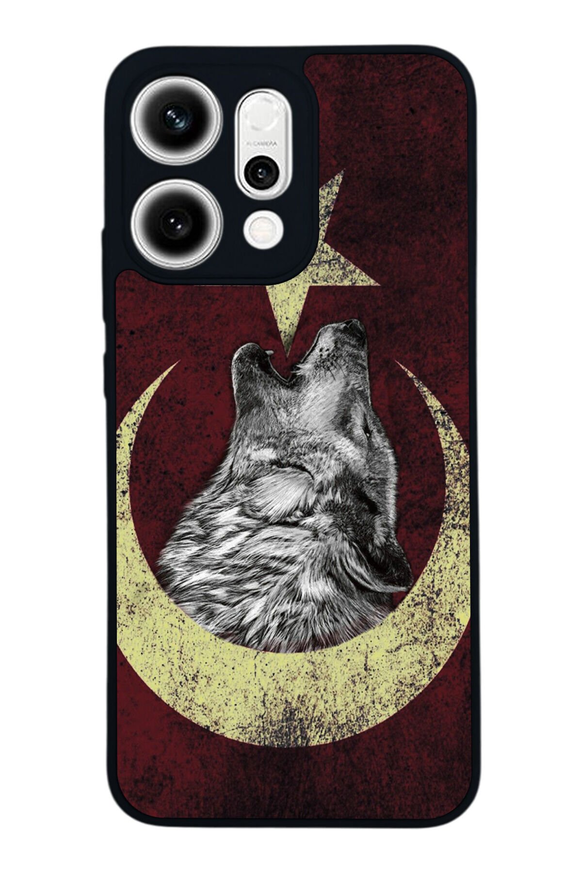 Oppo Reno 14 Uyumlu Bozkurt Tasarımlı Glossy Premium Kılıf