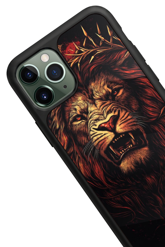 iPhone 11 Pro Max Uyumlu Aslan Tasarımlı Glossy Premium Kılıf