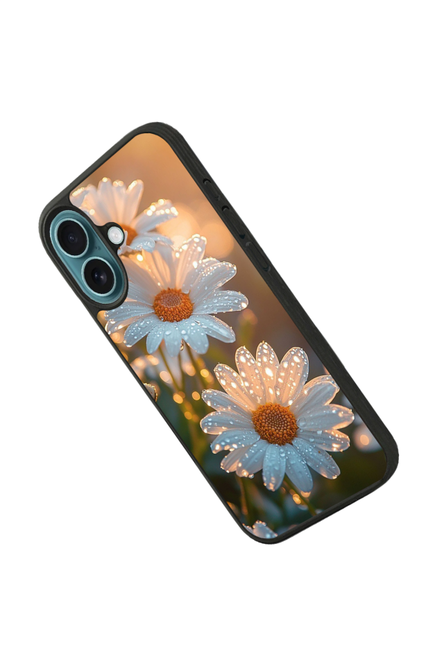 iPhone 16 Uyumlu Cicek Tasarımlı Glossy Premium Kılıf