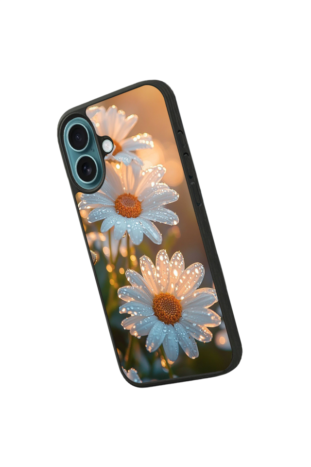 iPhone 16 Uyumlu Cicek Tasarımlı Glossy Premium Kılıf
