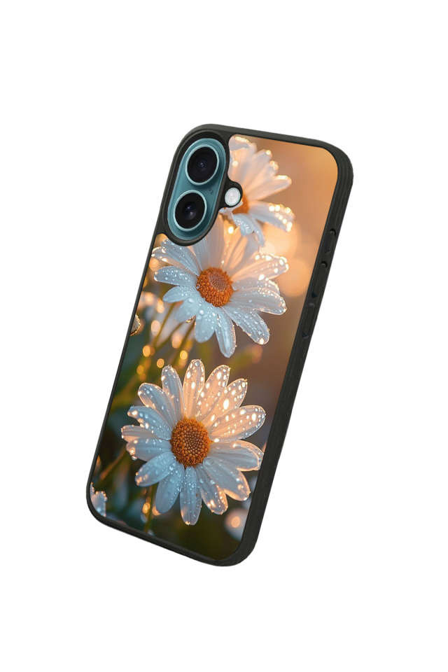 iPhone 16 Uyumlu Cicek Tasarımlı Glossy Premium Kılıf