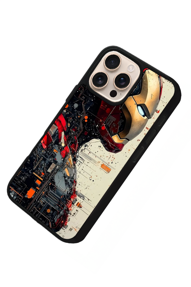 iPhone 16 Pro Uyumlu  Iron Man ( Demir Adam ) Tasarımlı Glossy Premium Kılıf