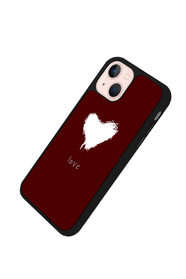 iPhone 14 Plus Uyumlu Kalp Love Tasarımlı Glossy Premium Kılıf