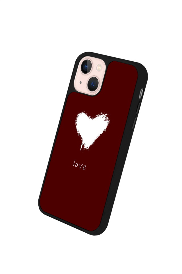 iPhone 14 Plus Uyumlu Kalp Love Tasarımlı Glossy Premium Kılıf