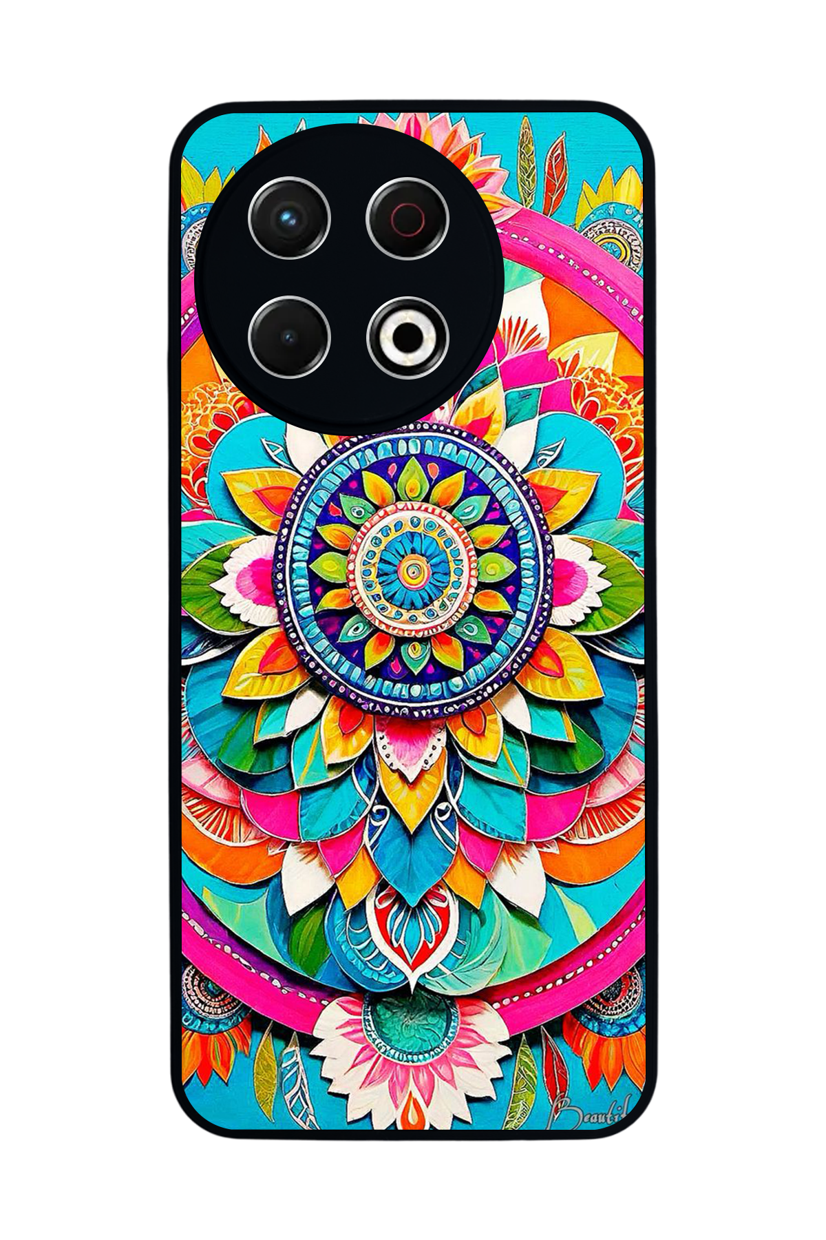 Tecno Spark 30 Pro Uyumlu Mandala Tasarımlı Glossy Premium Kılıf