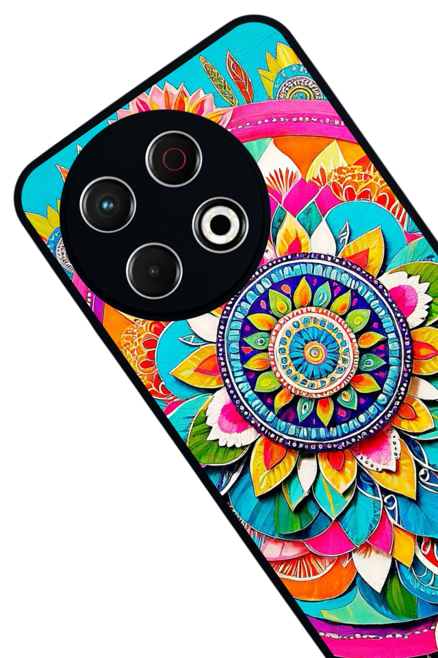 Tecno Spark 30 Pro Uyumlu Mandala Tasarımlı Glossy Premium Kılıf