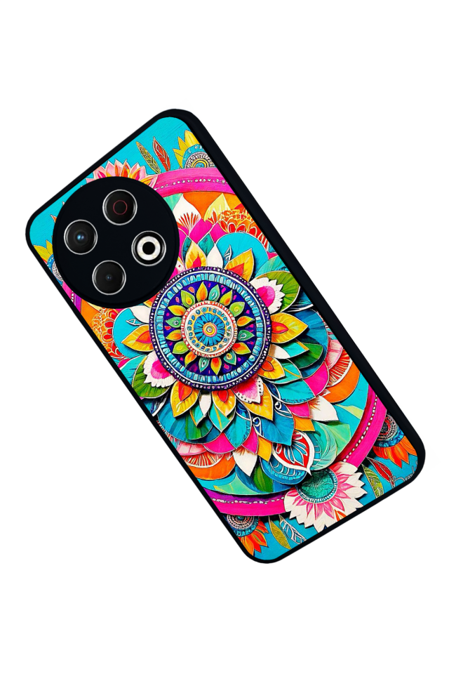 Tecno Spark 30 Pro Uyumlu Mandala Tasarımlı Glossy Premium Kılıf