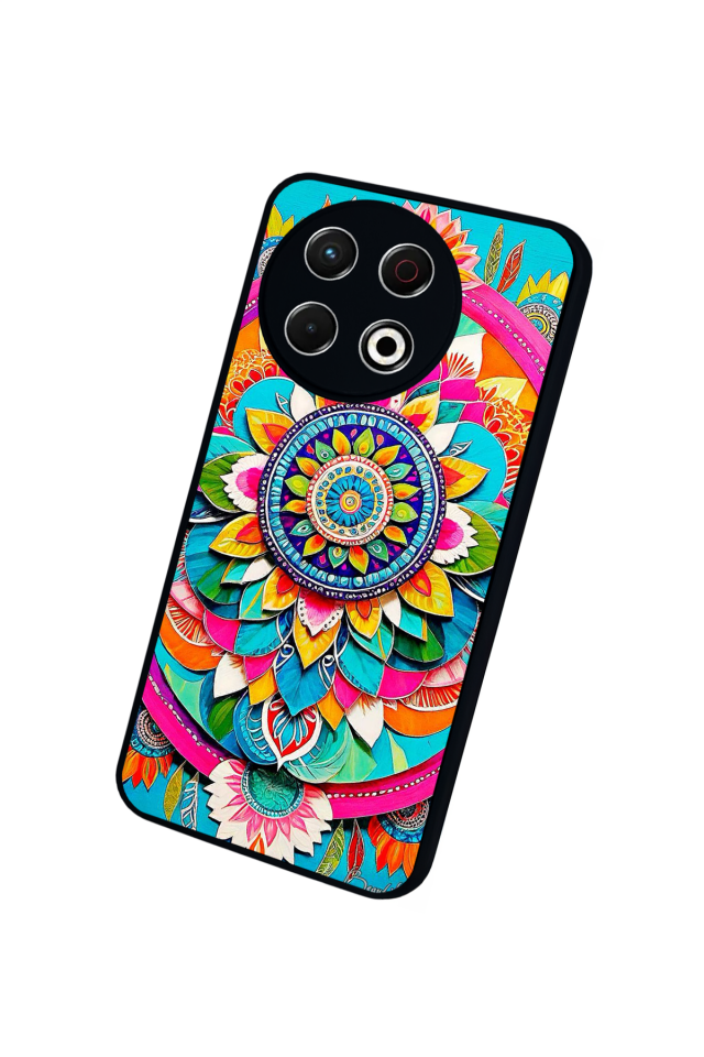 Tecno Spark 30 Pro Uyumlu Mandala Tasarımlı Glossy Premium Kılıf