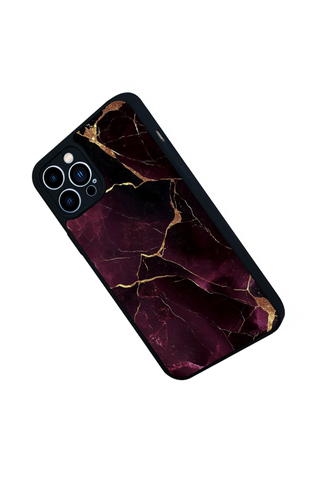 iPhone 13 Pro Max Uyumlu Mermer Marble Tasarımlı Glossy Premium Kılıf