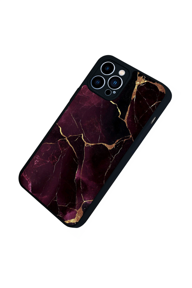 iPhone 13 Pro Max Uyumlu Mermer Marble Tasarımlı Glossy Premium Kılıf