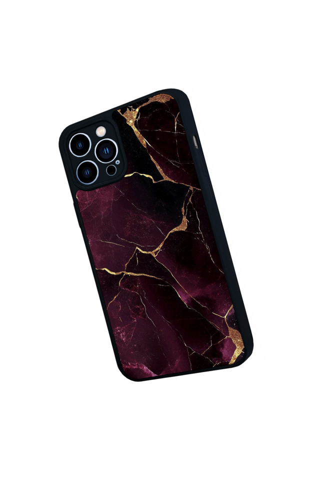 iPhone 13 Pro Max Uyumlu Mermer Marble Tasarımlı Glossy Premium Kılıf