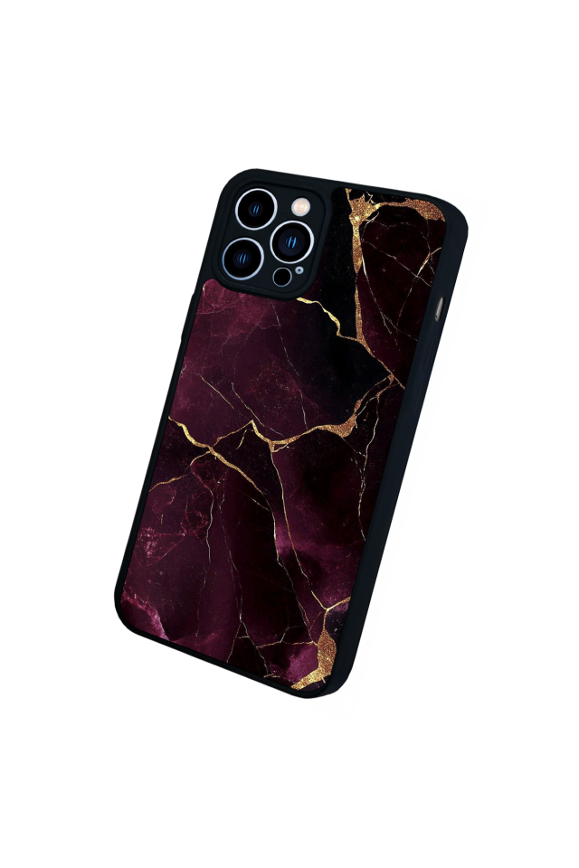 iPhone 13 Pro Max Uyumlu Mermer Marble Tasarımlı Glossy Premium Kılıf