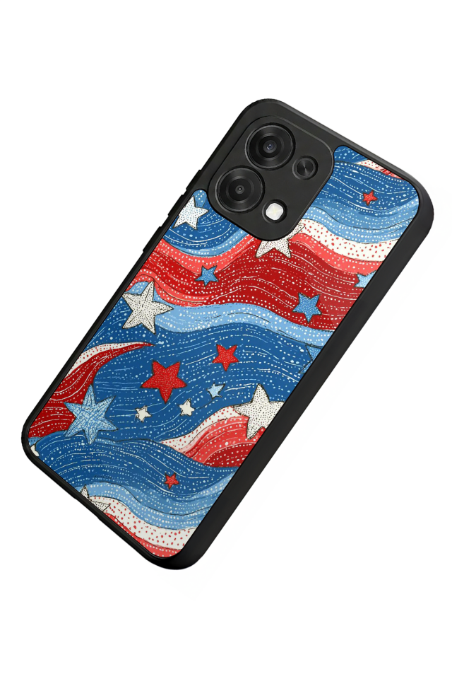 Oppo A6 Pro Uyumlu Retro Yildizlar Tasarımlı Glossy Premium Kılıf