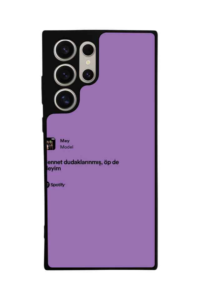 Samsung Galaxy S22 Ultra Uyumlu Sarki Sozleri Tasarımlı Glossy Premium Kılıf