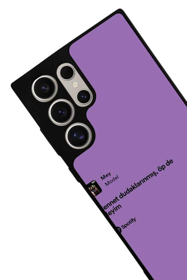 Samsung Galaxy S22 Ultra Uyumlu Sarki Sozleri Tasarımlı Glossy Premium Kılıf