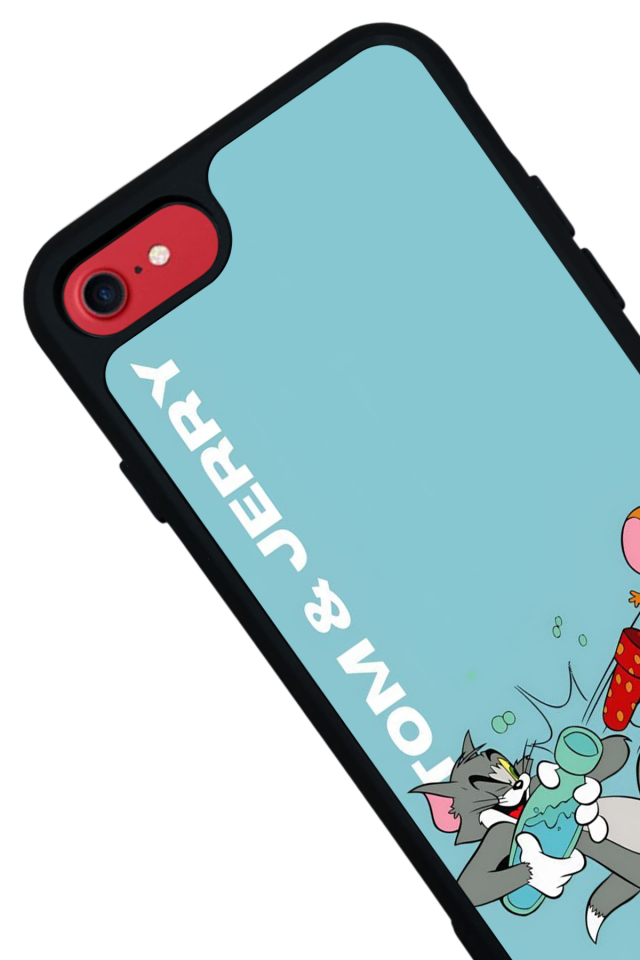 iPhone SE Uyumlu Tom And Jerry Tasarımlı Glossy Premium Kılıf
