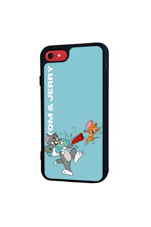iPhone SE Uyumlu Tom And Jerry Tasarımlı Glossy Premium Kılıf