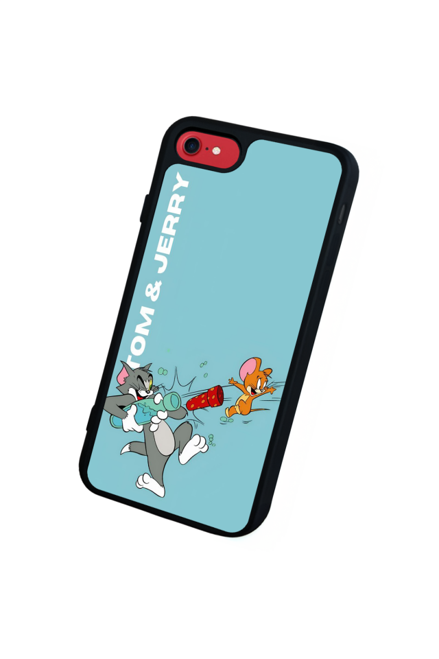 iPhone SE Uyumlu Tom And Jerry Tasarımlı Glossy Premium Kılıf