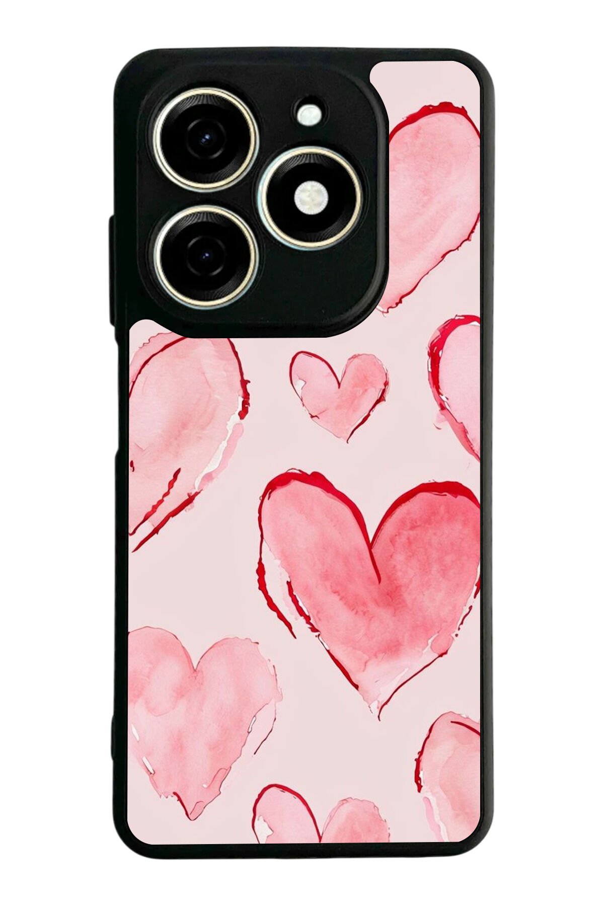 Tecno Spark 20/20C Uyumlu Kalp Love Tasarımlı Glossy Premium Kılıf