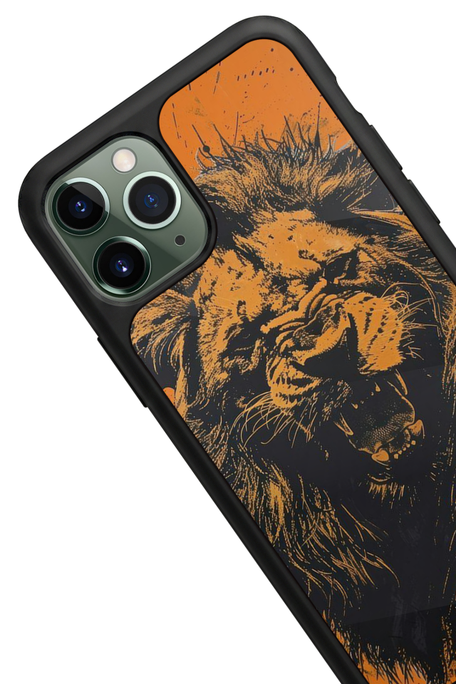 iPhone 11 Pro Max Uyumlu Aslan Tasarımlı Glossy Premium Kılıf