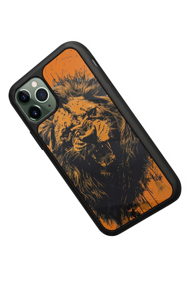 iPhone 11 Pro Max Uyumlu Aslan Tasarımlı Glossy Premium Kılıf