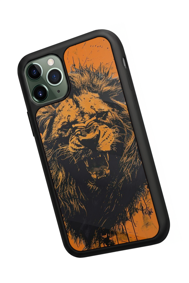 iPhone 11 Pro Max Uyumlu Aslan Tasarımlı Glossy Premium Kılıf