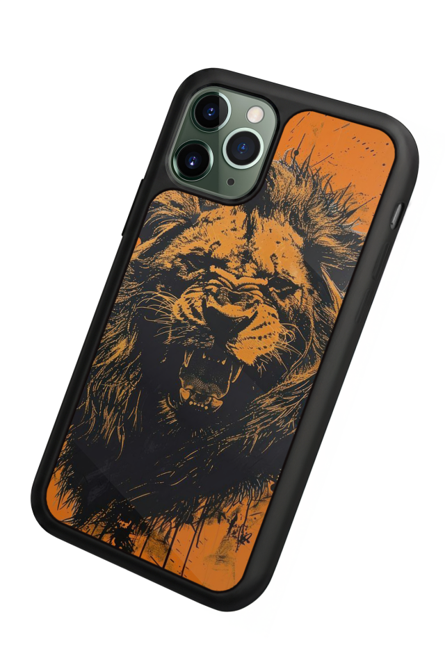 iPhone 11 Pro Max Uyumlu Aslan Tasarımlı Glossy Premium Kılıf