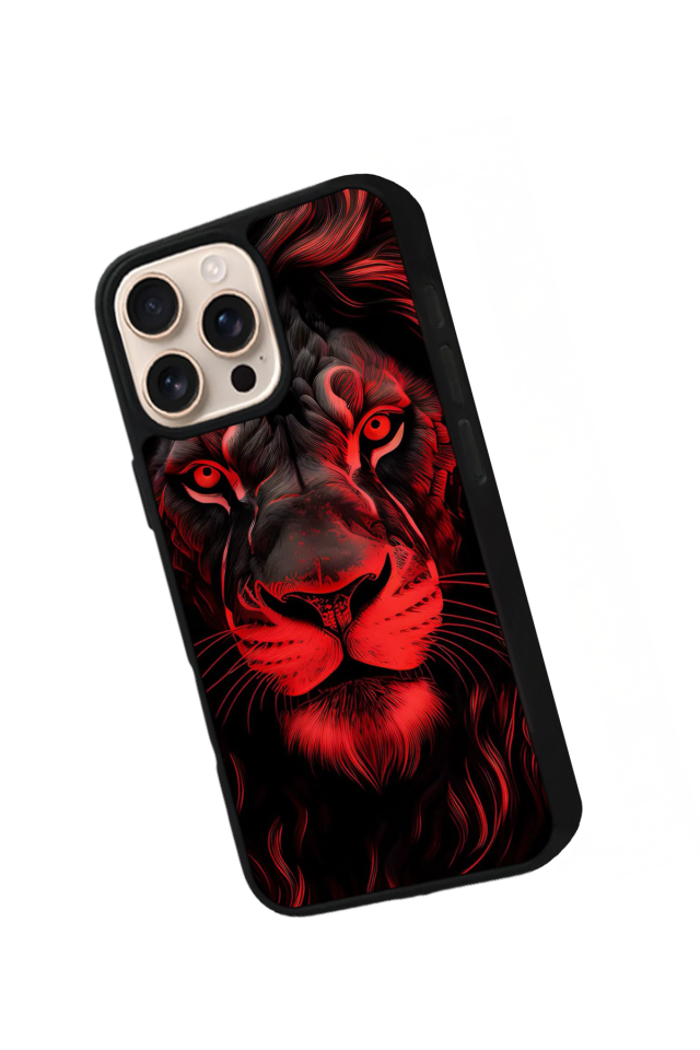 iPhone 14 Pro Uyumlu Aslan Tasarımlı Glossy Premium Kılıf