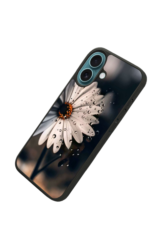 iPhone 16 Uyumlu Cicek Tasarımlı Glossy Premium Kılıf