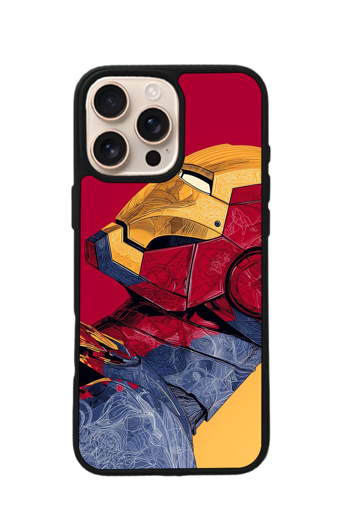 iPhone 16 Pro Uyumlu  Iron Man ( Demir Adam ) Tasarımlı Glossy Premium Kılıf