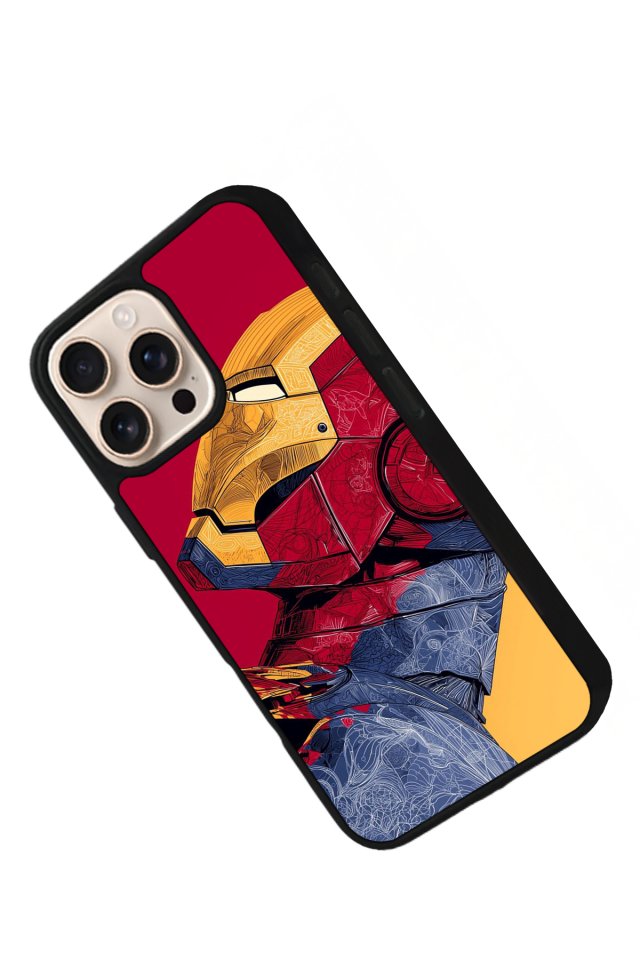 iPhone 16 Pro Uyumlu  Iron Man ( Demir Adam ) Tasarımlı Glossy Premium Kılıf