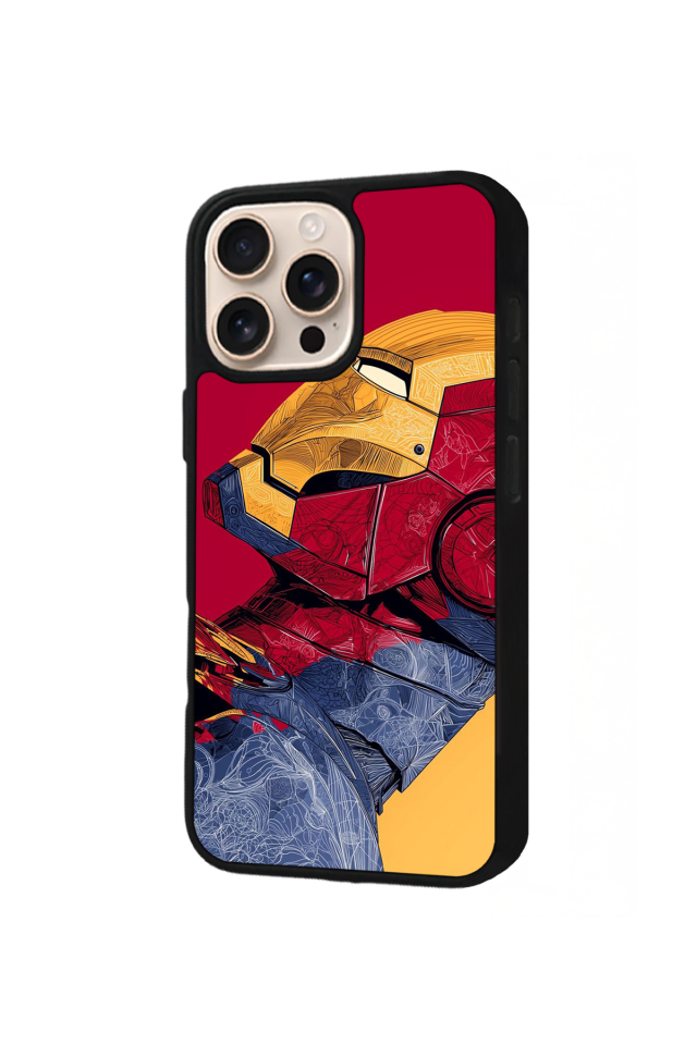 iPhone 16 Pro Uyumlu  Iron Man ( Demir Adam ) Tasarımlı Glossy Premium Kılıf