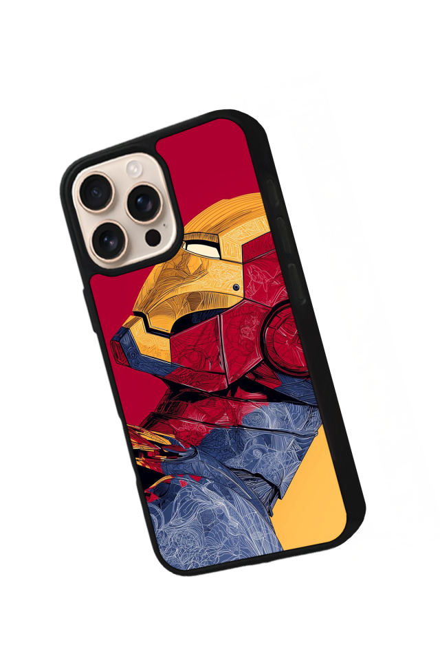 iPhone 16 Pro Uyumlu  Iron Man ( Demir Adam ) Tasarımlı Glossy Premium Kılıf