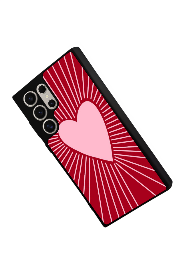 Samsung Galaxy S24 Ultra Uyumlu Kalp Love Tasarımlı Glossy Premium Kılıf