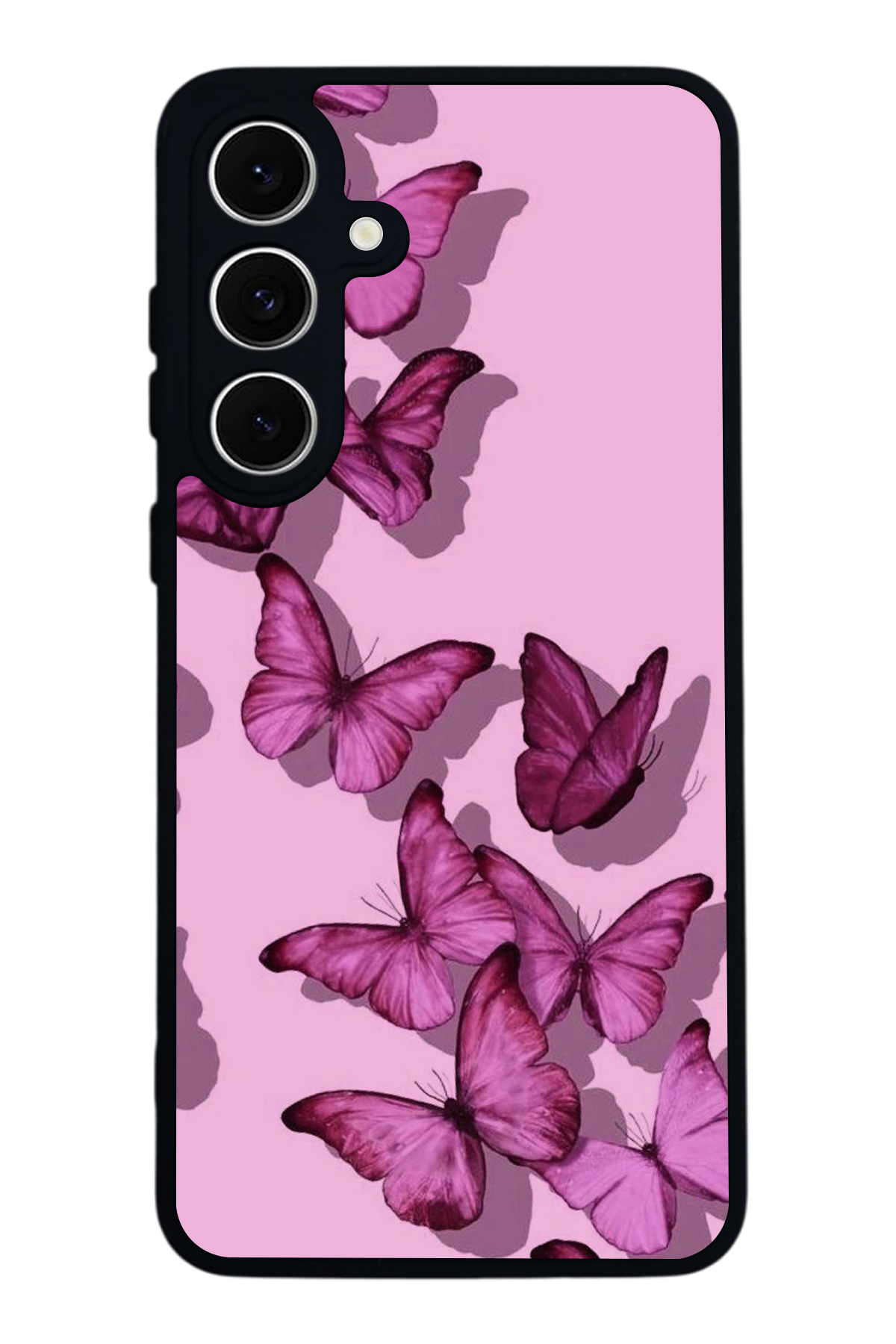 Samsung Galaxy S24 FE Uyumlu Kelebek Tasarımlı Glossy Premium Kılıf