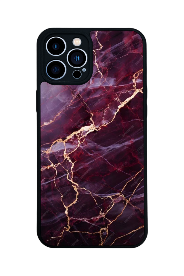 iPhone 13 Pro Max Uyumlu Mermer Marble Tasarımlı Glossy Premium Kılıf