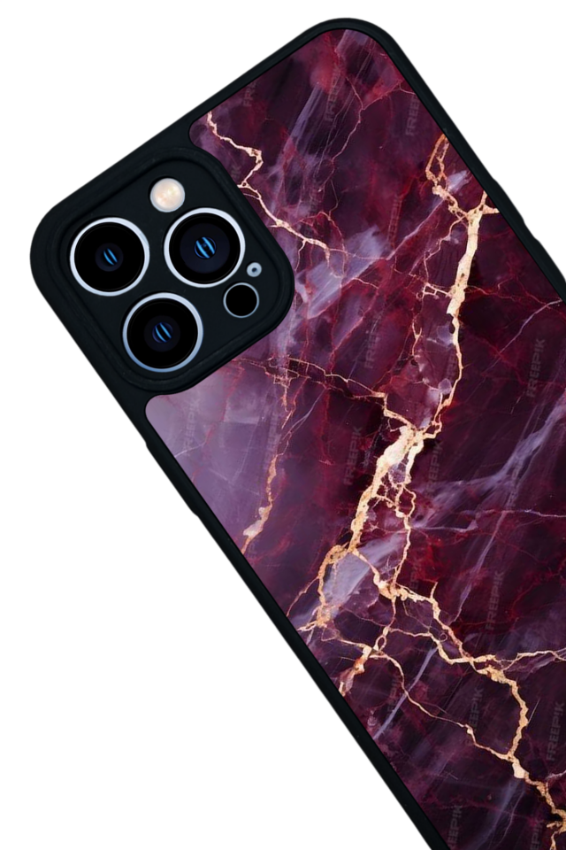 iPhone 13 Pro Max Uyumlu Mermer Marble Tasarımlı Glossy Premium Kılıf