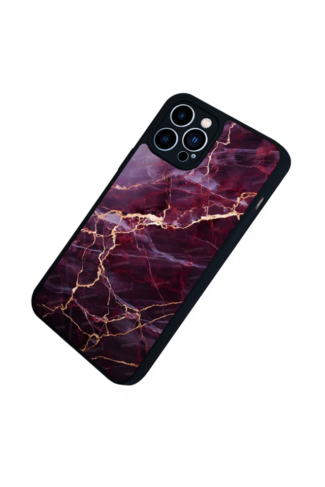 iPhone 13 Pro Max Uyumlu Mermer Marble Tasarımlı Glossy Premium Kılıf