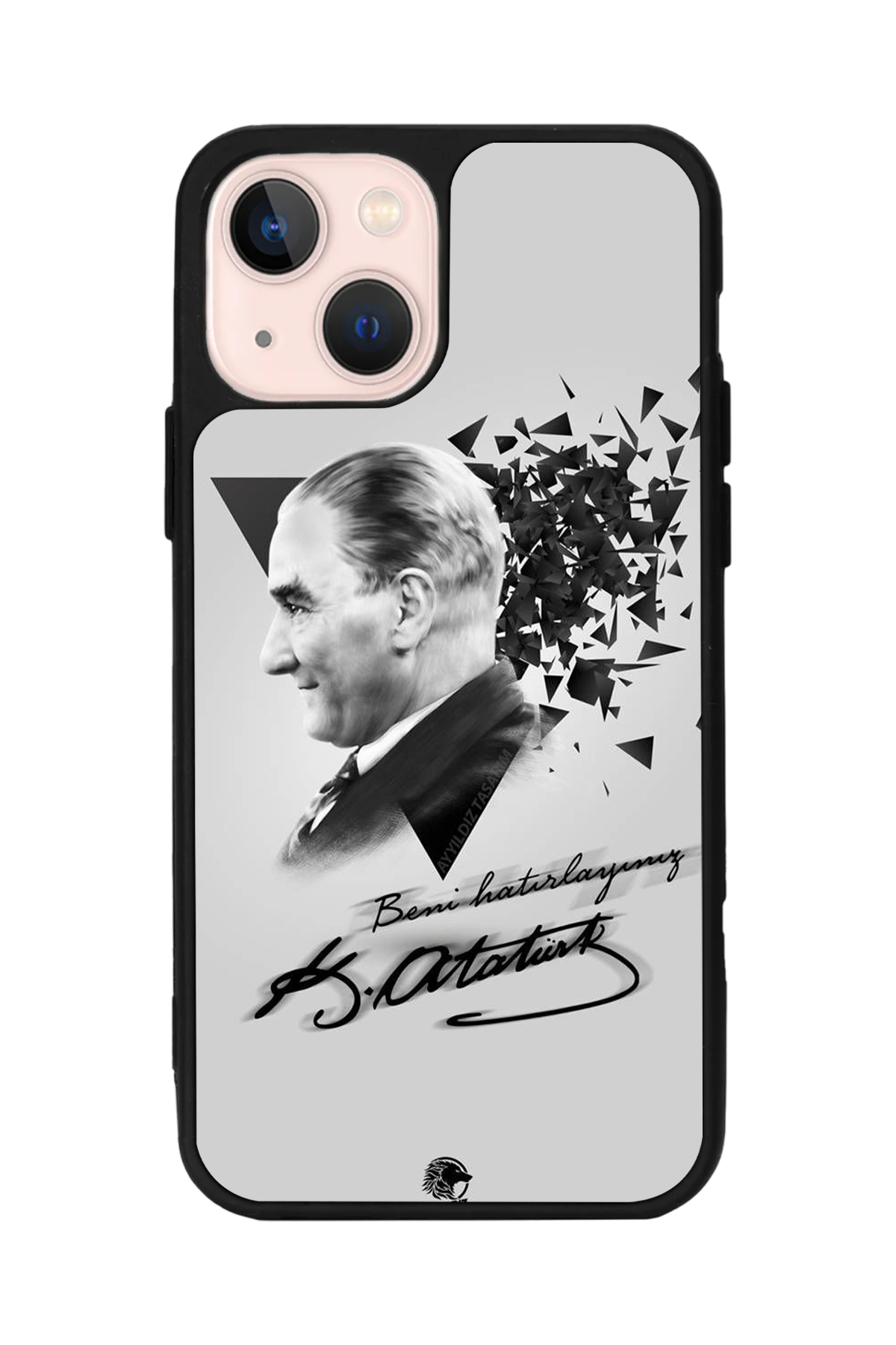 iPhone 13 Mini Uyumlu Mustafa Kemal Ataturk Tasarımlı Glossy Premium Kılıf
