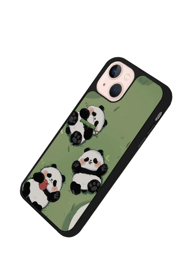 iPhone 15 Plus Uyumlu Panda Tasarımlı Glossy Premium Kılıf