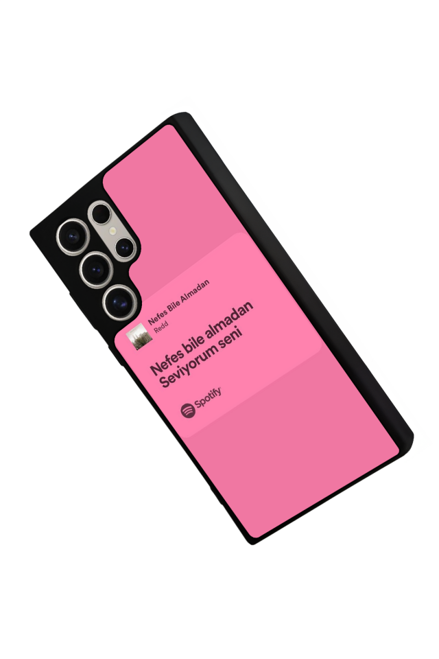 Samsung Galaxy S22 Ultra Uyumlu Sarki Sozleri Tasarımlı Glossy Premium Kılıf