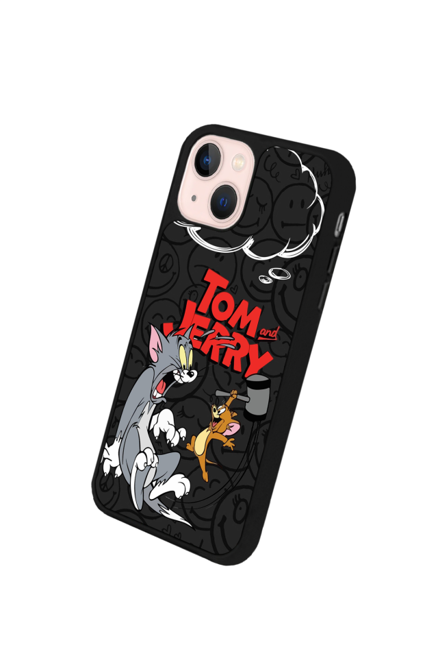 iPhone 15 Uyumlu Tom And Jerry Tasarımlı Glossy Premium Kılıf