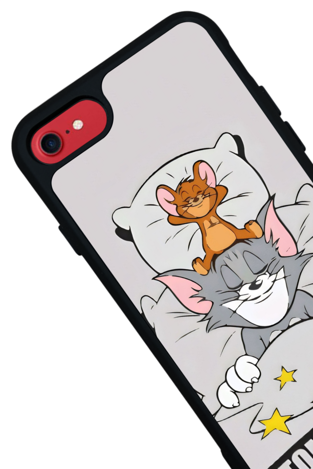 iPhone SE Uyumlu Tom And Jerry Tasarımlı Glossy Premium Kılıf