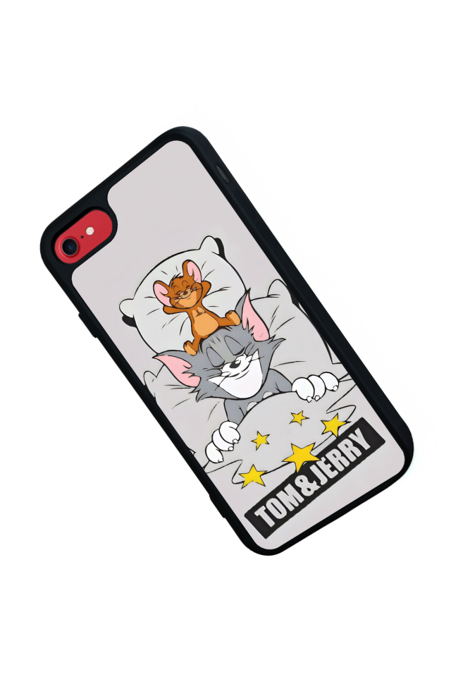 iPhone SE Uyumlu Tom And Jerry Tasarımlı Glossy Premium Kılıf