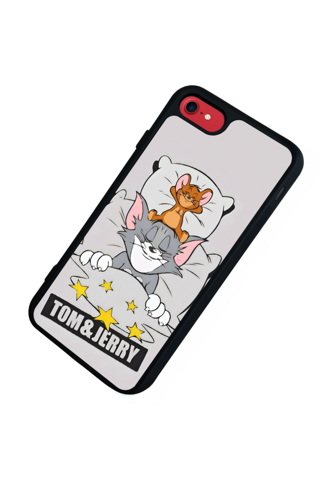 iPhone SE Uyumlu Tom And Jerry Tasarımlı Glossy Premium Kılıf