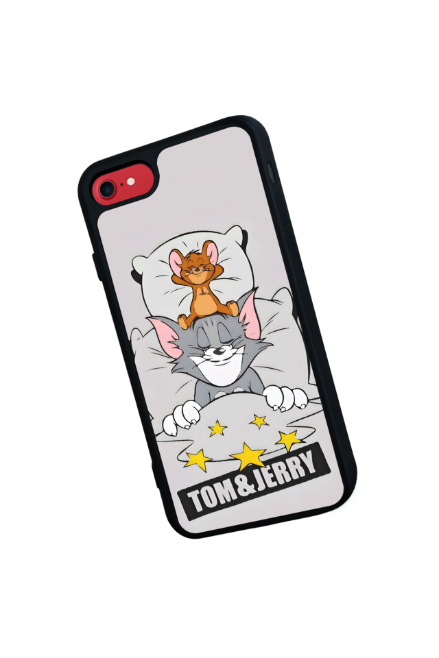 iPhone SE Uyumlu Tom And Jerry Tasarımlı Glossy Premium Kılıf
