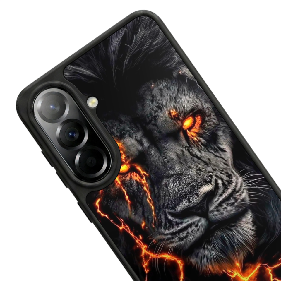 Samsung Galaxy A37 Uyumlu Aslan Tasarımlı Glossy Premium Kılıf