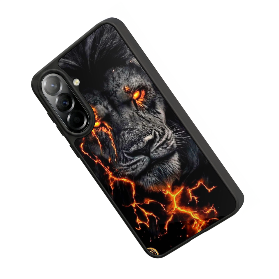 Samsung Galaxy A37 Uyumlu Aslan Tasarımlı Glossy Premium Kılıf