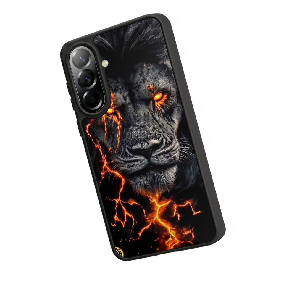 Samsung Galaxy A37 Uyumlu Aslan Tasarımlı Glossy Premium Kılıf